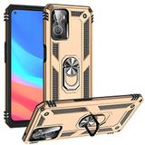 Aksesuarcim Oppo A36 ile Uyumlu Kılıf Silikon Yüzük Standlı Araç Tutucu için Mıknatıslı Darbe Karşı Dayanıklı Koruma Tank İnce Kap Vega Altın