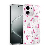 Aksesuarcim Oppo A6 Pro ile Uyumlu Kılıfı Şeffaf Desenli Kamera Lens Korumalı İnce Sert Silikon Kapak Klip Kalpli Kiraz