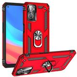 Aksesuarcim Oppo A76 ile Uyumlu Kılıf Silikon Yüzük Standlı Araç Tutucu için Mıknatıslı Darbe Karşı Dayanıklı Koruma Tank İnce Kap Vega Kırmızı