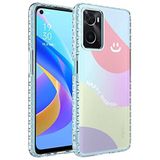 Aksesuarcim Oppo A96 4G Kılıf Silikon Yumuşak Airbag Kenarlı Darbe Korumalı Renkli Desenli Kapak Elegans No7