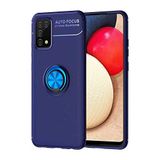 Aksesuarcim Samsung Galaxy A02S Kılıf Silikon Mıknatıs Yüzüklü Standlı Kapak Rave Mavi