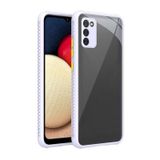 Aksesuarcim Samsung Galaxy A02S Kılıf Silikon Şeffaf Kenarları ve Kamera Korumalı Airbag Kapak Mor