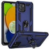 Aksesuarcim Samsung Galaxy A03 ile Uyumlu Kılıf Silikon Yüzük Standlı Araç Tutucu için Mıknatıslı Darbe Karşı Dayanıklı Koruma Tank İnce Kap Vega Lacivert