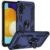 Aksesuarcim Samsung Galaxy A04S ile Uyumlu Kılıf Silikon Yüzük Standlı Araç Tutucu için Mıknatıslı Darbe Karşı Dayanıklı Koruma Tank İnce Kap Vega Lacivert