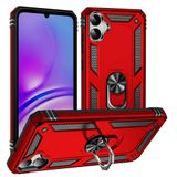 Aksesuarcim Samsung Galaxy A05 ile Uyumlu Kılıf Silikon Yüzük Standlı Araç Tutucu için Mıknatıslı Darbe Karşı Dayanıklı Koruma Tank İnce Kap Vega Kırmızı