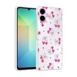 Aksesuarcim Samsung Galaxy A07 ile Uyumlu Kılıfı Şeffaf Desenli Kamera Lens Korumalı İnce Sert Silikon Kapak Klip Kalpli Kiraz