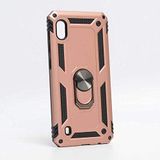 Aksesuarcim Samsung Galaxy A10 ile Uyumlu Kılıf Silikon Yüzük Standlı Araç Tutucu için Mıknatıslı Darbe Karşı Dayanıklı Koruma Tank İnce Kap Vega Rose Gold