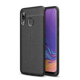 Aksesuarcim Samsung Galaxy A10S ile Uyumlu Kılıf Silikon Deri Görünümlü Esnek Kamera Lens Korumalı Parmak İzi Bırakmayan Mat İnce Kapak Niss Siyah