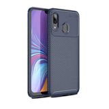Aksesuarcim Samsung Galaxy A10S ile Uyumlu Kılıf Silikon İnce Karbon Lüx Parmak İzi Yapmayan Tarz Kapak Lacivert