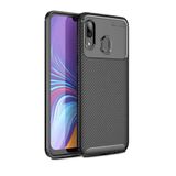 Aksesuarcim Samsung Galaxy A10S ile Uyumlu Kılıf Silikon İnce Karbon Lüx Parmak İzi Yapmayan Tarz Kapak Siyah