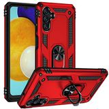 Aksesuarcim Samsung Galaxy A13 5G ile Uyumlu Kılıf Silikon Yüzük Standlı Araç Tutucu için Mıknatıslı Darbe Karşı Dayanıklı Koruma Tank İnce Kap Vega Kırmızı