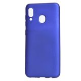 Aksesuarcim Samsung Galaxy A20 ile Uyumlu Kılıfı Silikon Pastel Renkli Mat Esnek İnce Kapak Prem Saks Mavi