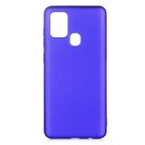 Aksesuarcim Samsung Galaxy A21S ile Uyumlu Kılıfı Silikon Pastel Renkli Mat Esnek İnce Kapak Prem Saks Mavi