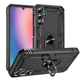 Aksesuarcim Samsung Galaxy A25 ile Uyumlu Kılıf Silikon Yüzük Standlı Araç Tutucu için Mıknatıslı Darbe Karşı Dayanıklı Koruma Tank İnce Kap Vega Siyah