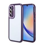 Aksesuarcim Samsung Galaxy A34 Kılıf Silikon Kamera Korumalı Çerçeve Tasarımlı Kapak Vitam Derin Mor