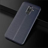 Aksesuarcim Samsung Galaxy J4 ile Uyumlu Kılıf Silikon Deri Görünümlü Esnek Kamera Lens Korumalı Parmak İzi Bırakmayan Mat İnce Kapak Niss Lacivert
