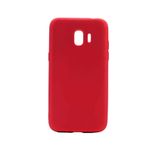 Aksesuarcim Samsung Galaxy J4 ile Uyumlu Kılıfı Silikon Pastel Renkli Mat Esnek İnce Kapak Prem Kırmızı