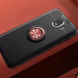 Aksesuarcim Samsung Galaxy J4 Kılıf Silikon Mıknatıs Yüzüklü Standlı Kapak Rave Siyah-Kırmızı