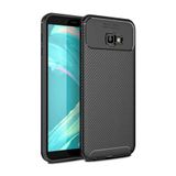 Aksesuarcim Samsung Galaxy J4 Plus ile Uyumlu Kılıf Silikon İnce Karbon Lüx Parmak İzi Yapmayan Tarz Kapak Siyah