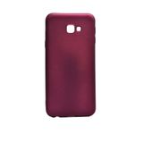 Aksesuarcim Samsung Galaxy J4 Plus ile Uyumlu Kılıfı Silikon Pastel Renkli Mat Esnek İnce Kapak Prem Mürdüm