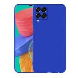 Aksesuarcim Samsung Galaxy M33 ile Uyumlu Kılıfı Silikon Pastel Renkli Mat Esnek İnce Kapak Prem Saks Mavi