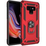 Aksesuarcim Samsung Galaxy Note 9 ile Uyumlu Kılıf Silikon Yüzük Standlı Araç Tutucu için Mıknatıslı Darbe Karşı Dayanıklı Koruma Tank İnce Kap Vega Kırmızı
