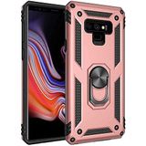 Aksesuarcim Samsung Galaxy Note 9 ile Uyumlu Kılıf Silikon Yüzük Standlı Araç Tutucu için Mıknatıslı Darbe Karşı Dayanıklı Koruma Tank İnce Kap Vega Rose Gold