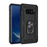Aksesuarcim Samsung Galaxy S10E ile Uyumlu Kılıf Silikon Yüzük Standlı Araç Tutucu için Mıknatıslı Darbe Karşı Dayanıklı Koruma Tank İnce Kap Vega Siyah