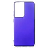 Aksesuarcim Samsung Galaxy S21 Ultra ile Uyumlu Kılıfı Silikon Pastel Renkli Mat Esnek İnce Kapak Prem Saks Mavi