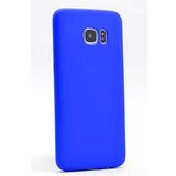 Aksesuarcim Samsung Galaxy S7 Edge ile Uyumlu Kılıfı Silikon Pastel Renkli Mat Esnek İnce Kapak Prem Saks Mavi
