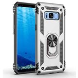 Aksesuarcim Samsung Galaxy S8 ile Uyumlu Kılıf Silikon Yüzük Standlı Araç Tutucu için Mıknatıslı Darbe Karşı Dayanıklı Koruma Tank İnce Kap Vega Gri