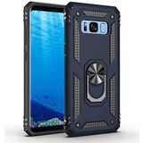 Aksesuarcim Samsung Galaxy S8 ile Uyumlu Kılıf Silikon Yüzük Standlı Araç Tutucu için Mıknatıslı Darbe Karşı Dayanıklı Koruma Tank İnce Kap Vega Lacivert