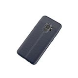 Aksesuarcim Samsung Galaxy S9 için Kılıf Silikon Deri Görünümlü Lacivert