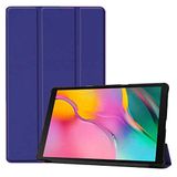 Aksesuarcim Samsung Galaxy Tab A SM-T290 T295 T297 ile Uyumlu Kılıf 2 Farklı Stand Olabilen Arka Kısım Şeffaf Sert Silikon İnce Hafif Tablet Kılıfı Lacivert