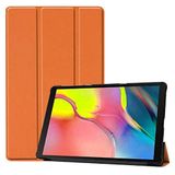 Aksesuarcim Samsung Galaxy Tab A SM-T290 T295 T297 ile Uyumlu Kılıf 2 Farklı Stand Olabilen Arka Kısım Şeffaf Sert Silikon İnce Hafif Tablet Kılıfı Turuncu