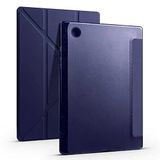Aksesuarcim Samsung Galaxy Tab A8 10.5 SM-X200 X205 X207 ile Uyumlu Kılıf Silikon Yumuşak Kalem Bölmeli Esnek 4 Farklı Stand Olabilen Tablet Kılıfı Lacivert
