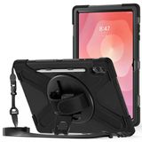 Aksesuarcim Samsung Galaxy Tab S11 Ultra SM-X930 X936B ile Uyumlu Kılıf Silikon Standlı Darbe ve Şok Korumalı Ayarlanabilir Askılı Tank Tablet Kılıfı