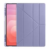 Aksesuarcim Samsung Galaxy Tab S11 Ultra SM-X930 X936B ile Uyumlu Kılıf Silikon Yumuşak Kalem Bölmeli Esnek 4 Farklı Stand Olabilen Tablet Kılıfı Mor