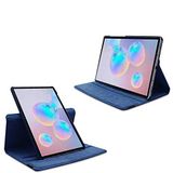 Aksesuarcim Samsung Galaxy Tab S6 SM-T860 T865 ile Uyumlu Kılıfı Suni Deri 2 Farklı Stand Olabilen Darbe Korumalı 360 Dönebilen Tablet Kılıfı Lacivert