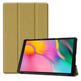 Aksesuarcim Samsung Galaxy Tab S6 SM-T860 T865 T867 ile Uyumlu Kılıf 2 Farklı Stand Olabilen Arka Kısım Şeffaf Sert Silikon İnce Hafif Tablet Kılıfı Gold