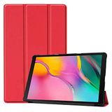 Aksesuarcim Samsung Galaxy Tab S6 SM-T860 T865 T867 ile Uyumlu Kılıf 2 Farklı Stand Olabilen Arka Kısım Şeffaf Sert Silikon İnce Hafif Tablet Kılıfı Kırmızı