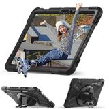 Aksesuarcim Samsung Galaxy Tab S9 FE SM-X510 X516 ile Uyumlu Kılıf Silikon Standlı Darbe ve Şok Korumalı Ayarlanabilir Asklı Tank Tablet Kılıfı