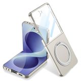 Aksesuarcim Samsung Galaxy Z Flip 8 ile Uyumlu Kılıfı Kamera Lens Korumalı M-Safe Şarj Özellikli Yüzük Standlı İnce Kapak Kıpta Yüzüklü Titanyum