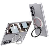 Aksesuarcim Samsung Galaxy Z Fold 8 Ultra ile Uyumlu Kılıfı Kamera Lens Korumalı M-Safe Şarj Özellikli Yüzük Standlı İnce Kapak Kıpta Yüzüklü Gri