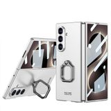 Aksesuarcim Samsung Galaxy Z Fold 8 Ultra ile Uyumlu Kılıfı Kamera Lens Korumalı Yüzük Standlı Mat Renkli İnce Kapak Kıpta Ring Gümüş