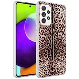 Aksesuarcim Samsung ile Uyumlu Galaxy A52 Kılıf Desenli Fosforlu Kamera Lens Korumalı Silikon Kapak Bella Leopar