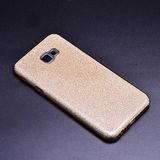 Aksesuarcim Samsung ile Uyumlu Galaxy J4 Plus Kılıf Silikon Simli Parlak Tarz Kapak Gold