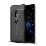 Aksesuarcim Sony Xperia XZ2 ile Uyumlu Kılıf Silikon Deri Görünümlü Esnek Kamera Lens Korumalı Parmak İzi Bırakmayan Mat İnce Kapak Niss Siyah