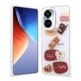 Aksesuarcim Tecno Camon 19 Pro Kılıf Silikon Simli Kabartma Figürlü Darbe ve Kamera Korumalı Kapak Cezv Beyaz