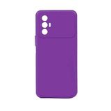 Aksesuarcim Tecno Spark 8 Pro ile Uyumlu Silikon Kılıf Mat Pastel Renkli Parmak İzi Bırakmayan Yumuşak Kapak Biy Mor